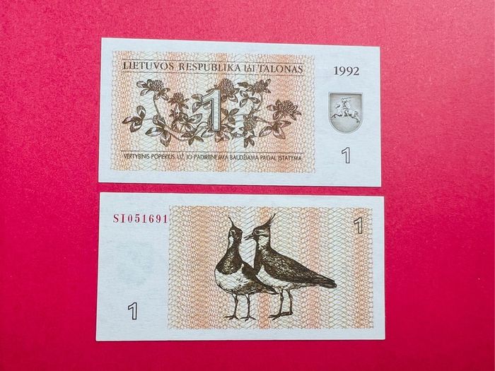 Lithuania  1 Talanos . 1992  Pick  39. Unc