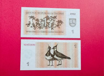 Lithuania  1 Talanos . 1992  Pick  39. Unc