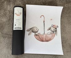 bunny poster rabbits umbrella picture for frame made in Sweden