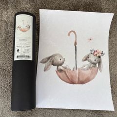 bunny poster rabbits umbrella picture for frame made in Sweden