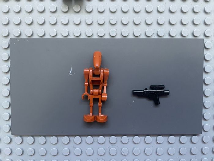 lego Star Wars sw0467 Battle Droid minifigure- Dark Orange, Angled Arm and Straight Arm