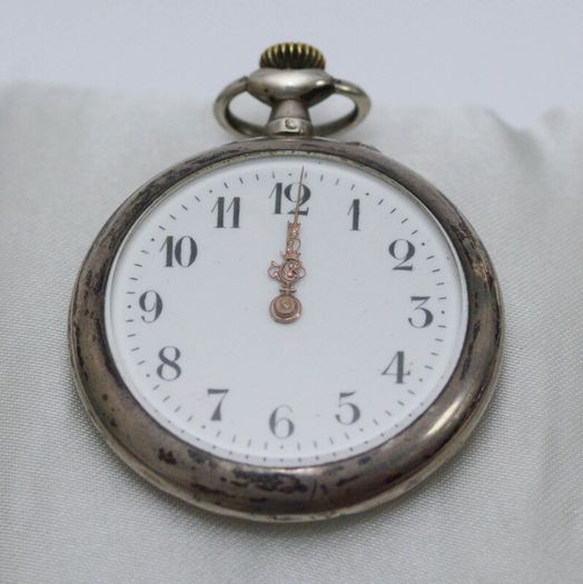 Vintage Bordeaux  Gents Mechanical  Silver Pocket Watch