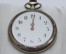 Vintage Bordeaux  Gents Mechanical  Silver Pocket Watch