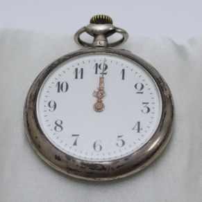 Vintage Bordeaux  Gents Mechanical  Silver Pocket Watch