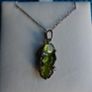 925 Sterling Silver Peridot Oval Pendant Necklace - August Birthstone 3,8g Image 2
