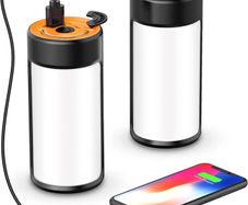 LED Camping Lights, CT CAPETRONIX Rechargeable Camping Lanterns with 400LM 5 Light Modes Water-Resistant, Portable Emergency Tent Lights for Camping Power Cuts 2-Pack, Orange (FREE POSTAGE)