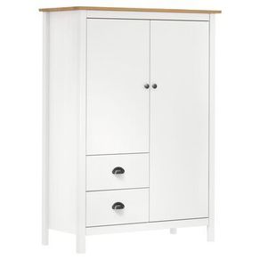 _2-Door Wardrobe Hill Range White 99x45x137 cm Solid Pine Wood