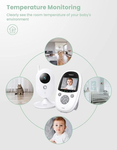 Baby Monitor Video with Camera 2.4 inch Digital Surveillance Camera with Sleep Mode Night Vision Temperature Sensor and 8 Lullabies VOX Mode (FREE POSTAGE)