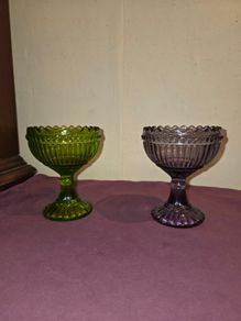 Pair of Littala Marimekko Finland candy bowls