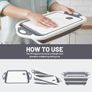 Washing Up Bowl with Integrated Chopping Board 3 in 1 Foldable Vegetable Basket, Basin Tub with Drain, Silicone Cutting Board & Multifunctional Dish Tub for Kitchen and Camping, Grey Image 3