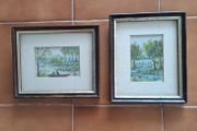 Two original miniature water colours see dimensions