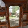 Antique Victorian style overmantel mirror with shelves Image 4