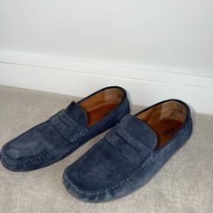 Dune Bradlay Men's Navy Suede Driver Loafers - Size UK 10