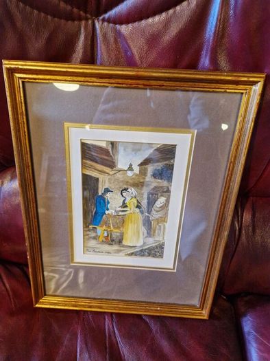Signed watercolour painting