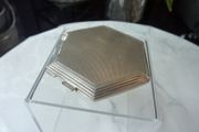 Vintage Art Deco Style Sterling Silver Compact. Turner &amp; Simpson Birmingham 1954 Hexagonal