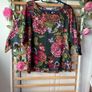 top onesize green floral print top amazing brand 12/14 Image 4