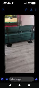 Green velvet recliner sofa