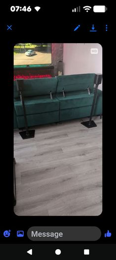 Green velvet recliner sofa