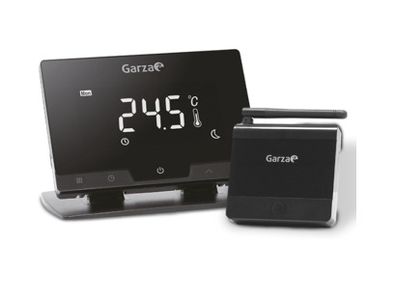 Garza - Wireless Wifi Smart Thermostat for Boiler and Heater, Programmable, Touchscreen, WiFi 2.4GHz, Remote Control via App and Alexa/Google Voice, Colour Black