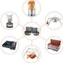 16pcs Camping Cookware - Cooking Set Mess Kit for 2 People, 2 Lightweight Pot Pan 2 Cups and Mini Stove, Stainless Steel Tableware Kits for Backpacking, Outdoor Trekking Hiking and Picnic Image 5