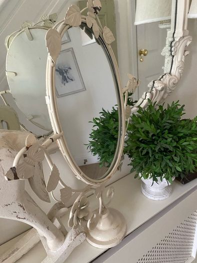 Shabby Chic Tall Mirror on Swivel Stand