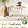 Electric Standing Desk 100x60cm with Cable Tray, Hook and Storage Pocketse Image 6