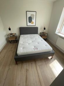 Complete Double Bedroom Set - Bed, Mattress, 2 Tables & 2 Lamps (Like New) - REDUCED TO CLEAR THIS WEEKEND