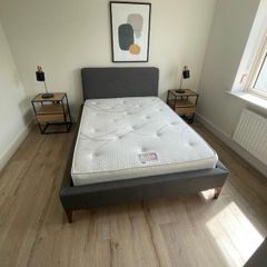 Complete Double Bedroom Set - Bed, Mattress, 2 Tables & 2 Lamps (Like New)
