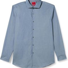 Hugo Boss Men's Kason Shirt, Blue 42 Uk, 52 Eu / L, 16.5 Us