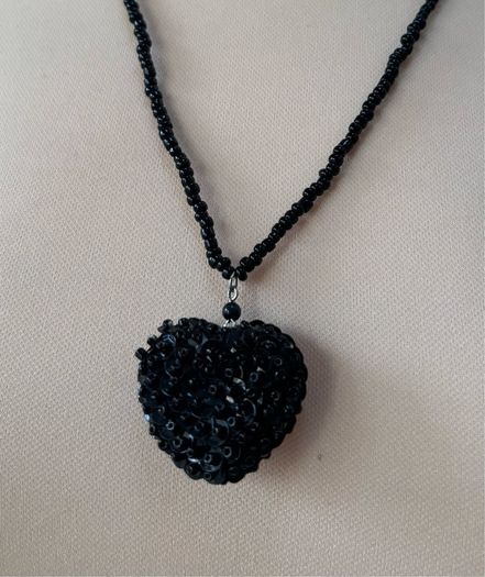 Vintage Beads with Heart Pendant