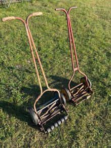2 Vintage push lawnmowers