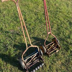 2 Vintage push lawnmowers