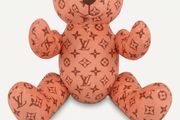 Luxury-Inspired Monogram Pattern Plush Teddy Bear