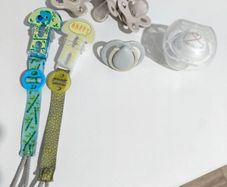 Brand New Baby pacifiers or dummies with holders
