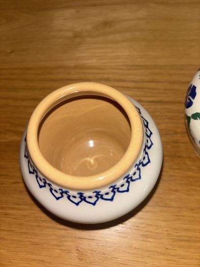 Nicholas Mosse Retired Set of 2 Blue Pansy Bud Vases