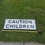 Caution Children Aluminum Street Sign (32x12 Inches) Image 2