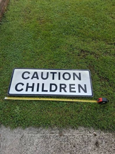 Caution Children Aluminum Street Sign (32x12 Inches)