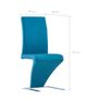 Dining Chairs with Zigzag Shape 4 pcs Blue Faux Leather Image 7