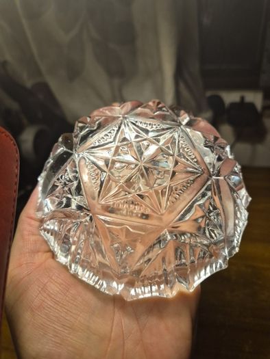 Vintage Heavy Crystal Glass Ashtray