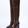 Zara Leather Tall Over The Knee Boots Image 8