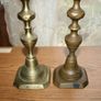 Antique Brass Candle Holders Image 4
