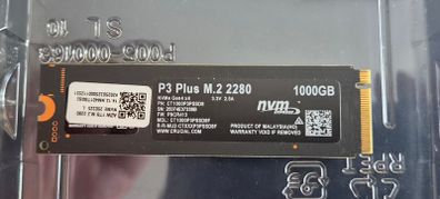 Solid State Drive: P3 plus M.2 2280 nvm 1TB