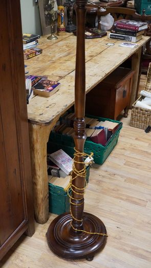 Vintage Turned Wood Floor Lamp