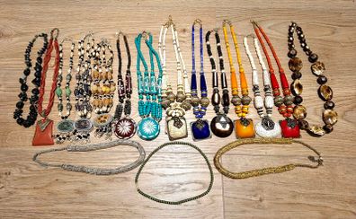 CLEARANCE 44pcs necklaces bone plastic metal all new plus 34 bracelets