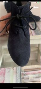 shoe navy suede shoe/boot vintage inspired size 40