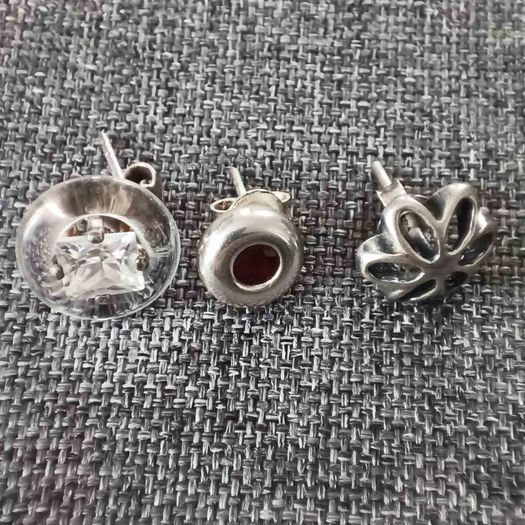 3 x  silver earrings