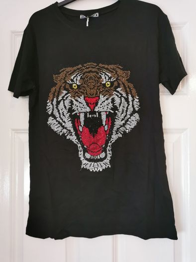 Classy Black T-shirt with Gems size 16