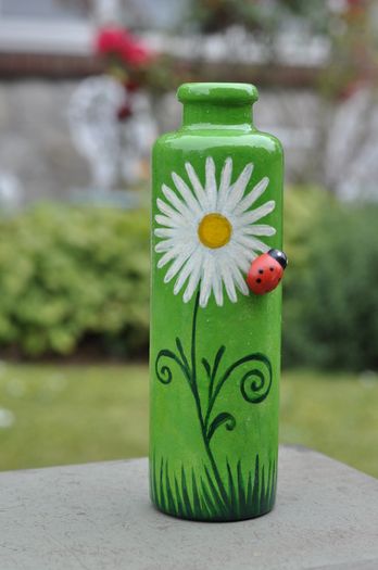 Hand made decoupage bottle.