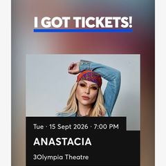 ANASTACIA  3Olympia Theatre 2 tickets