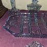 1930's Art Deco Walther and Sohne blue glass dressing table set Image 3